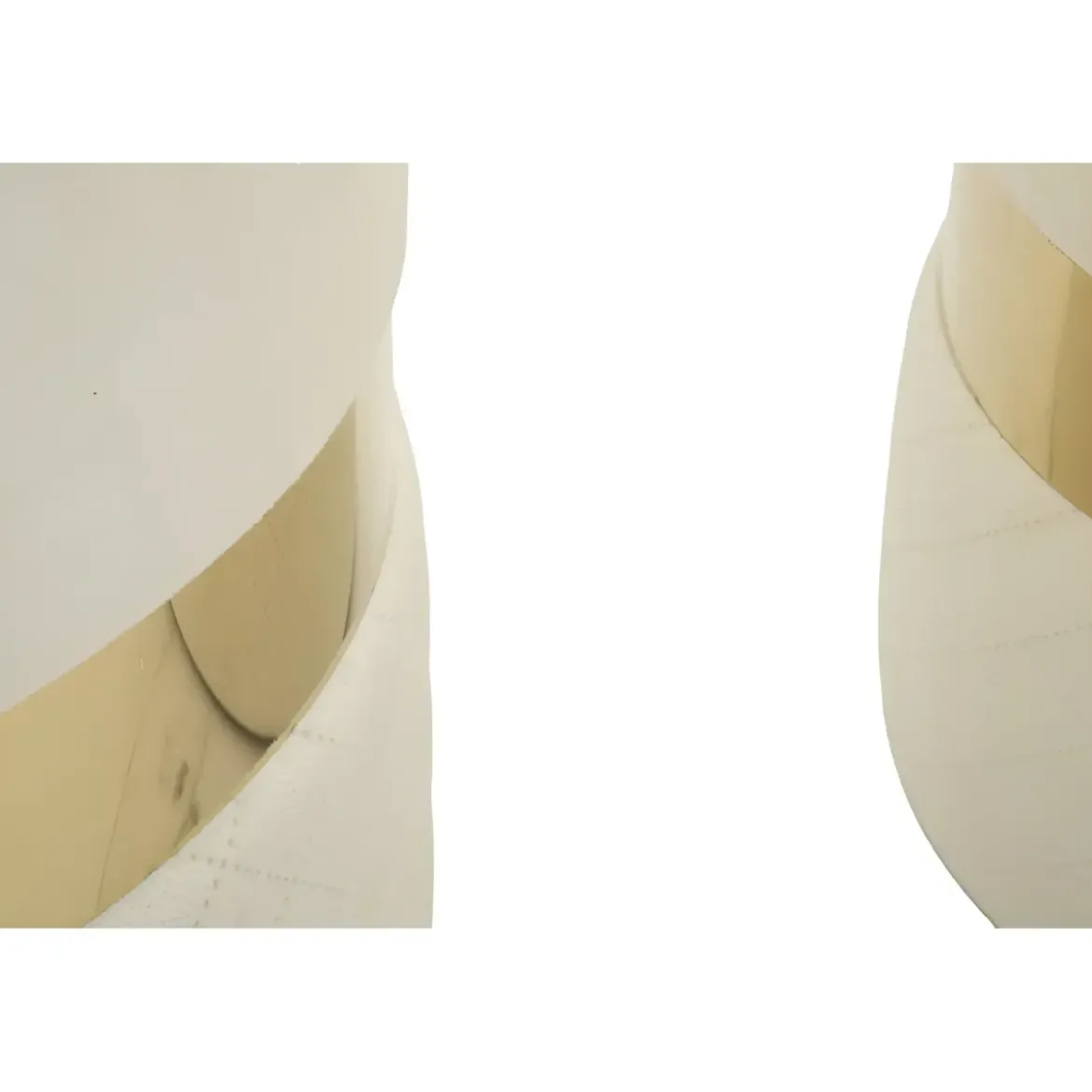 Set 2 Pouf Contenitori in Tessuto Crema Oro Salvaspazio Soggiorno