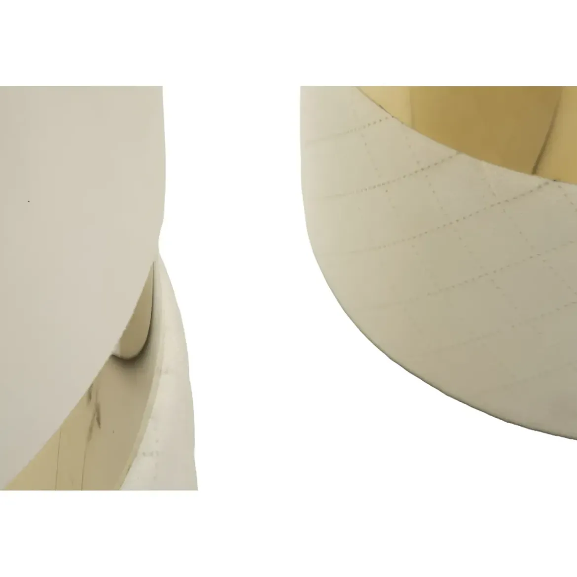 Set 2 Pouf Contenitori in Tessuto Crema Oro Salvaspazio Soggiorno