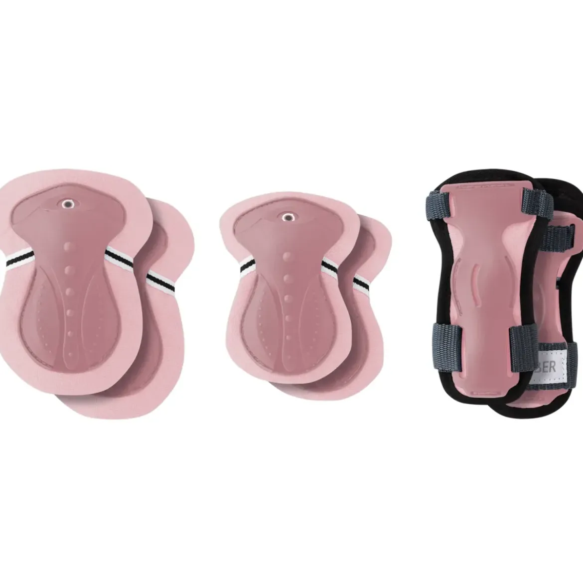 Set Protezioni per Bambini Gomiti Ginocchia Polsi Rosa Pastello XXS