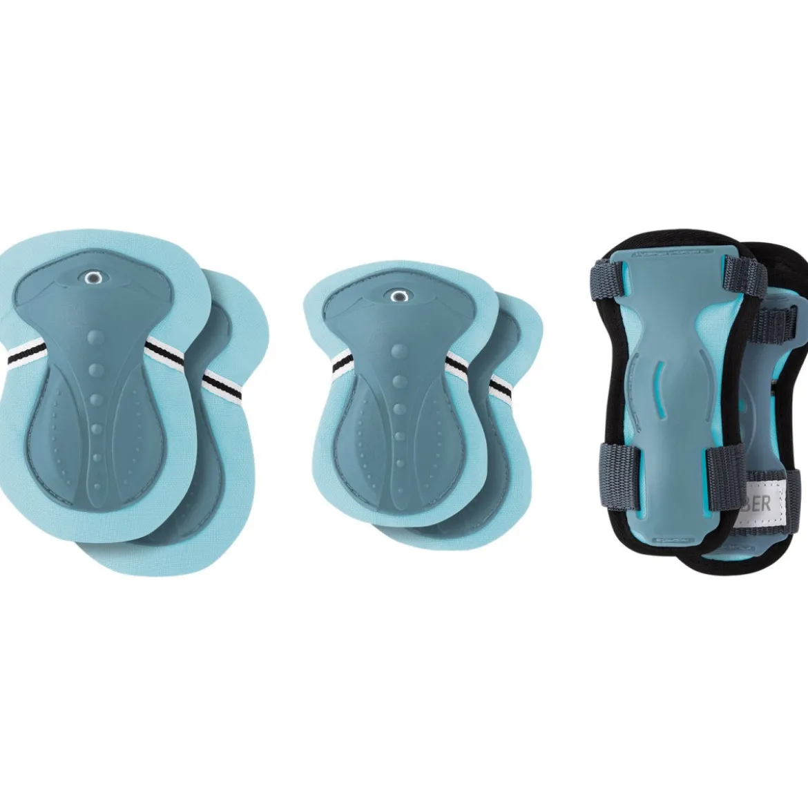 Set Protezioni per Bambini XXS per Gomiti Ginocchia Polsi Blu Pastello