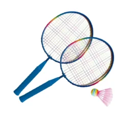 Set 2 Racchette corte Badminton con Pallina Volano Tennis Spieggia Racchettoni
