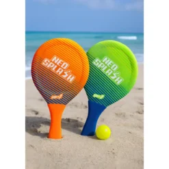 Set Racchettoni da Spiaggia in Tessuto Manico Morbido e Pallina Inclusa