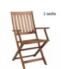 Set 2 Sedie con Braccioli Pieghevoli Poltrona in Legno di Acacia Giardino