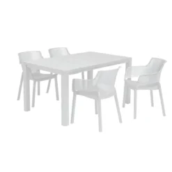 Set 6 Sedie da Esterno Keter Bianco Impilabili Resistenti UV Moderne