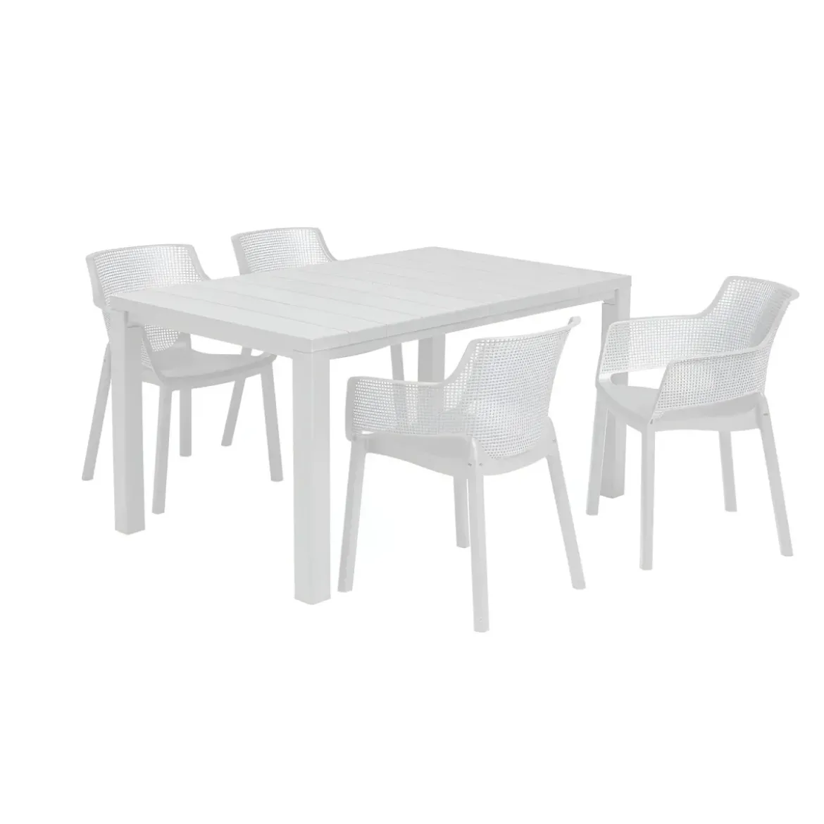 Set 6 Sedie da Esterno Keter Bianco Impilabili Resistenti UV Moderne