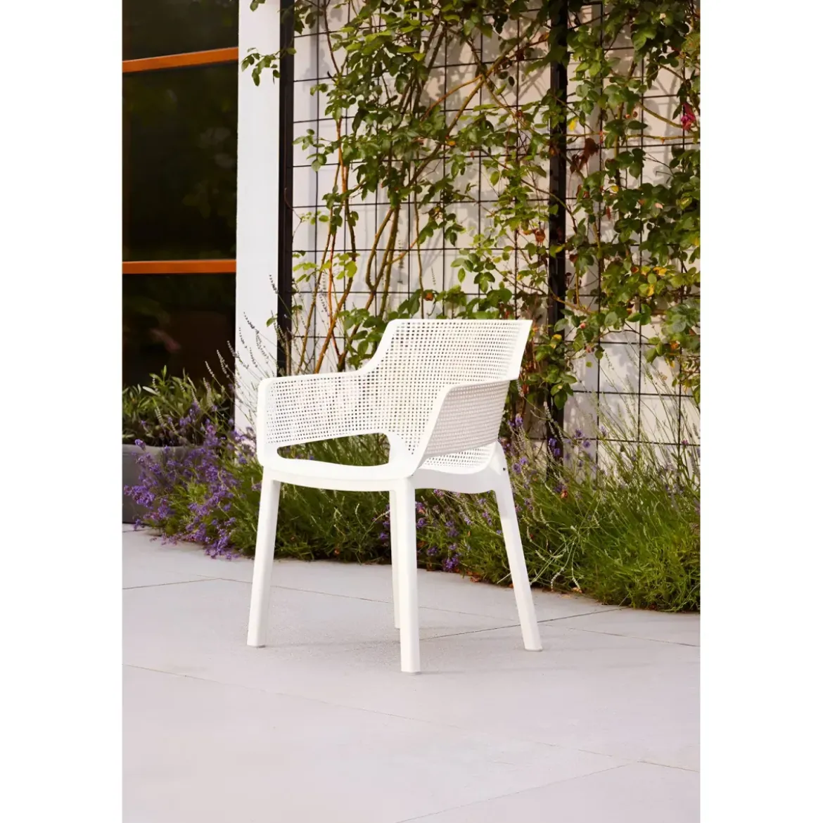 Set 6 Sedie da Esterno Keter Bianco Impilabili Resistenti UV Moderne