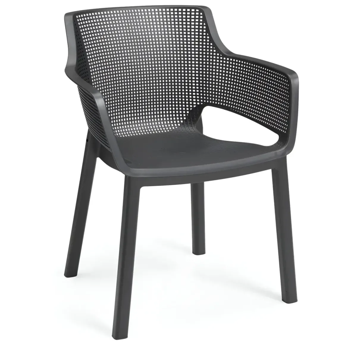 Set 6 Sedie da Esterno Keter Grafite Impilabili Resistenti UV Moderne
