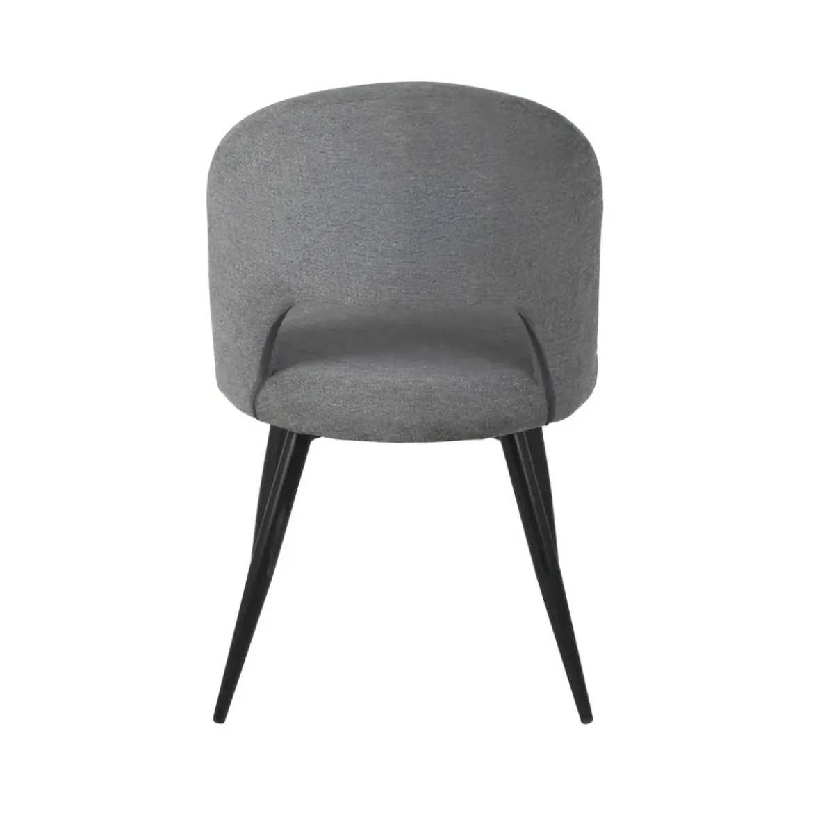 Set 2 Sedie da Interno Imbottite in Tessuto Grigio con Gambe Nere