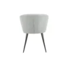 Set 2 Sedie da Interno Imbottite in Tessuto Grigio Chiaro Gambe Nere