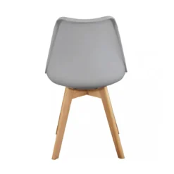 Set 4 Sedie da Pranzo Grigio con Gambe in Legno senza Braccioli