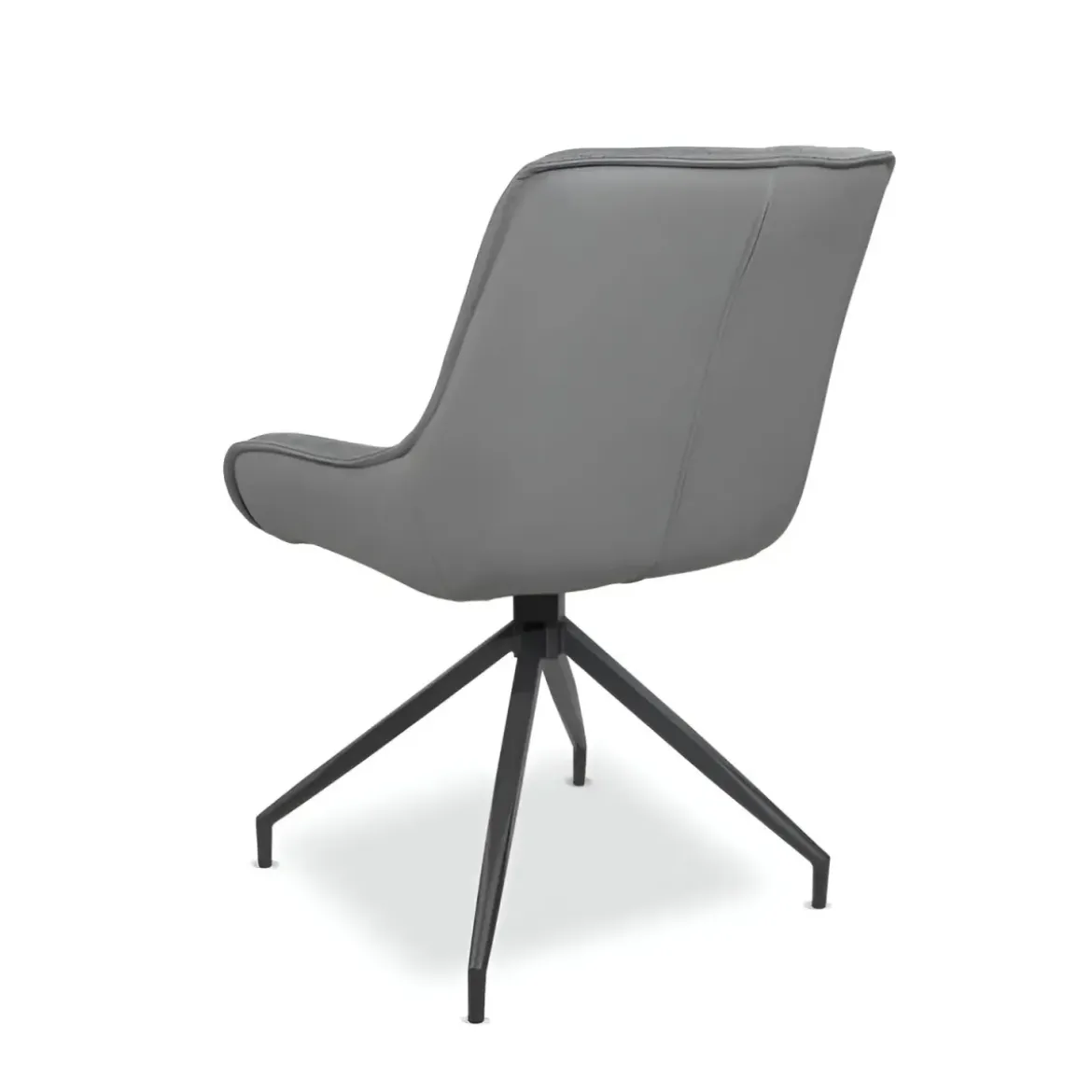 Set 2 Sedie da Pranzo Grigio con Base Fissa Gambe in Metallo Nero