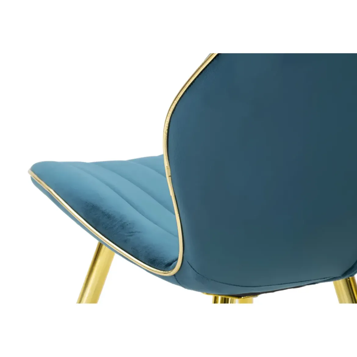 Set 2 Sedie da Pranzo in Velluto Ottanio Finitura Oro Moderno Soggiorno