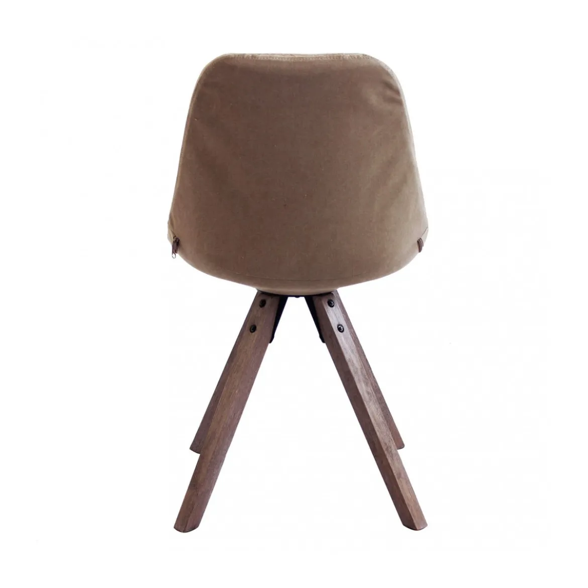 Set 2 Sedie da Pranzo Marrone Nocciola con Gambe in Legno