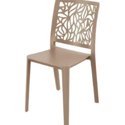 Set 4 Sedie da Pranzo Tortora Chiaro Polipropilene da Interno Esterno