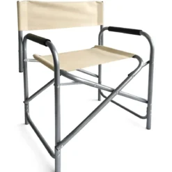 Set 6 Sedie da Regista Pieghevoli Beige Struttura Alluminio da Esterno