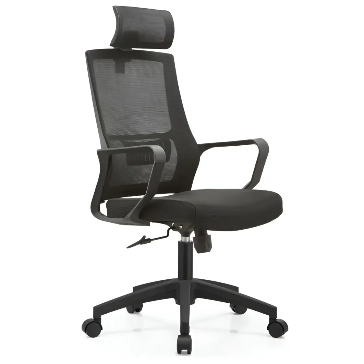 Set 2 Sedie da Ufficio Nero Schienale Traspirante Poggiatesta Regolabile