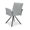 Set 2 Sedie Girevoli in Tessuto Grigio con Gambe in Metallo Nero