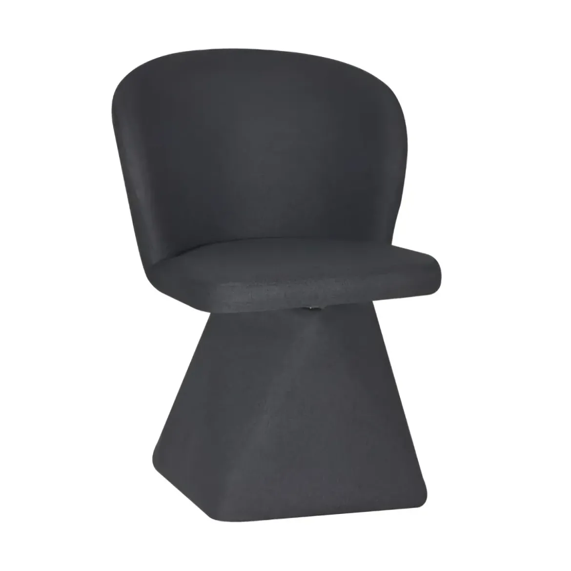 Set 2 Sedie Girevoli in Tessuto Grigio Scuro con Base Piramidale