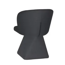 Set 2 Sedie Girevoli in Tessuto Grigio Scuro con Base Piramidale