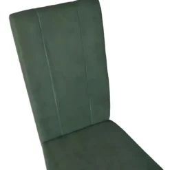 Set 2 Sedie in Tessuto Verde 45x46,5x100 cm Gambe Rovere Sala da Pranzo
