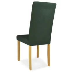 Set 2 Sedie in Tessuto Verde 45x46,5x100 cm Gambe Rovere Sala da Pranzo