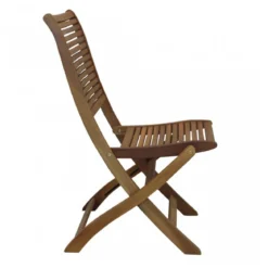 Set 2 Sedie Poltrona Salvaspazio da Giardino Pieghevole in Legno Acacia