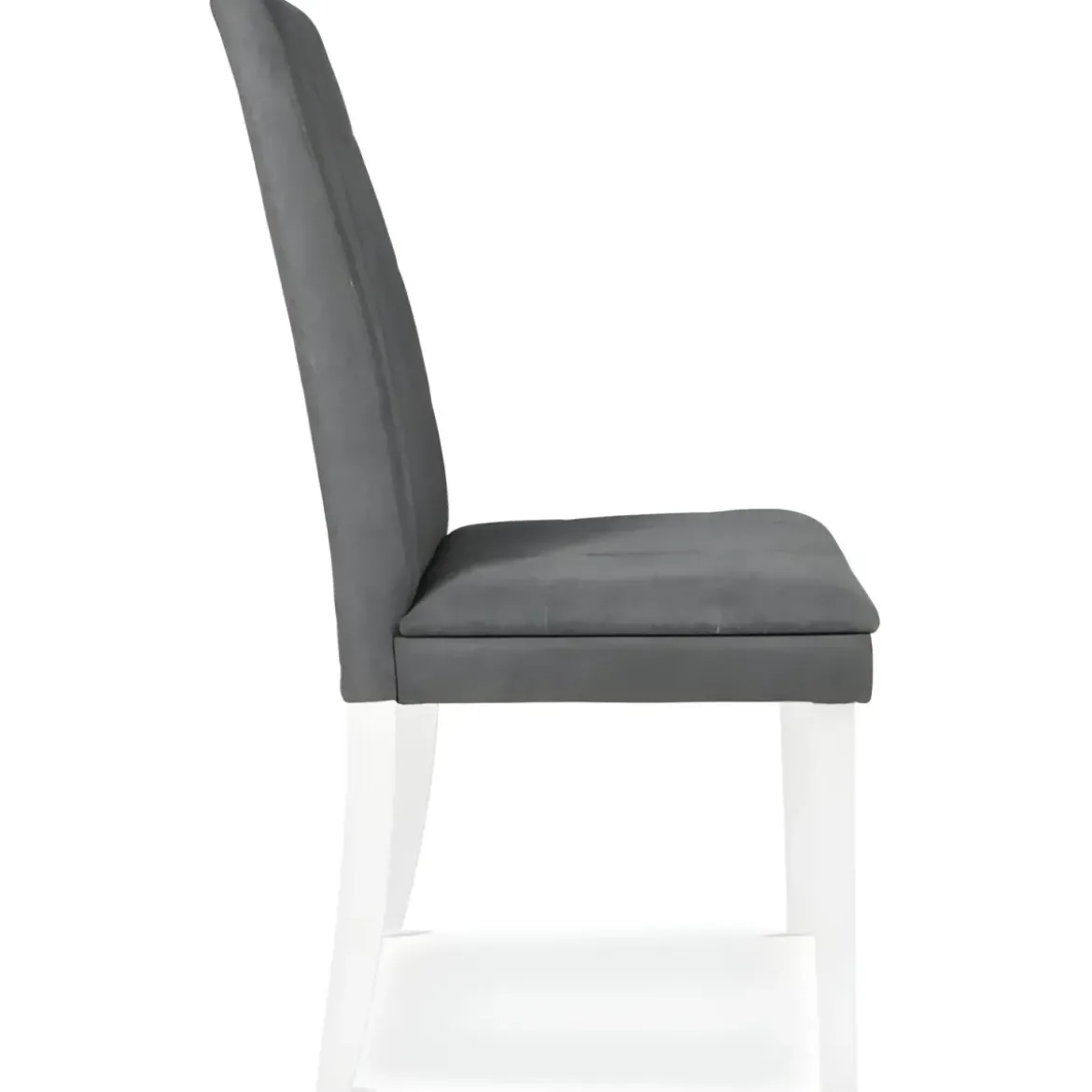 Set 2 Sedie Seduta in Tessuto Grigio Gambe Legno Bianco 46x59,5x101 cm