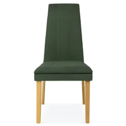 Set 2 Sedie Seduta in Tessuto Verde Gambe Legno Rovere 46x47x100,5 cm