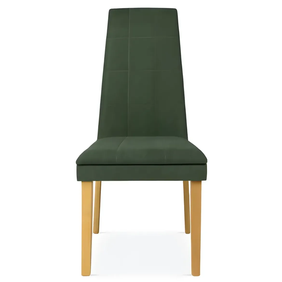 Set 2 Sedie Seduta in Tessuto Verde Gambe Legno Rovere 46x47x100,5 cm