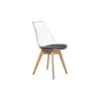 Set 4 Sedie Trasparente Imbottita con gambe in Legno