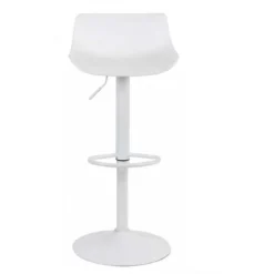 Set 2 sgabelli Alti Bianco Seduta in Plastica da Penisola Cucina