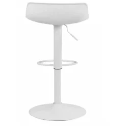 Set 2 sgabelli Alti Bianco Seduta in Plastica da Penisola Cucina
