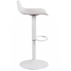 Set 2 sgabelli Alti Bianco Seduta in Plastica da Penisola Cucina