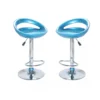 Set 2 Sgabelli Alti Girevoli Regolabili in ABS Blu da Cucina