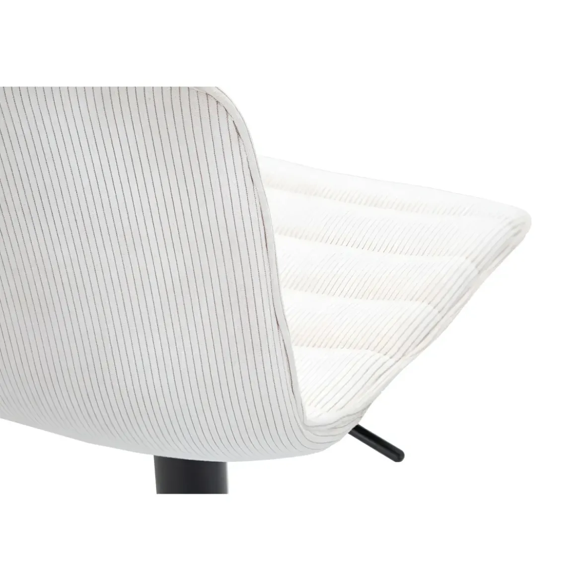 Set 2 Sgabelli Bar Regolabili Metallo Nero Tessuto Beige Poggiapiedi