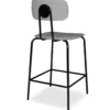 Set 2 Sgabelli Cucina Penisola Ecopelle Grigio Effetto Cuoio Schienale