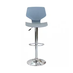 Set 2 Sgabelli Girevoli Grigio Regolabili con Schienale da Cucina