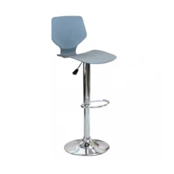 Set 2 Sgabelli Girevoli Grigio Regolabili con Schienale da Cucina