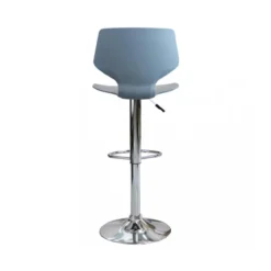 Set 2 Sgabelli Girevoli Grigio Regolabili con Schienale da Cucina