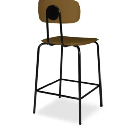 Set 2 Sgabelli per Cucina Penisola in Ecopelle Marrone Effetto Cuoio