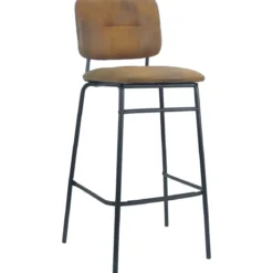 Set 2 Sgabelli Velluto Ruggine Sedie da Bar Schienale Gambe Metallo