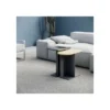 Set 3 Tavolini da Salotto Multiforma Antracite Rovere Bianco