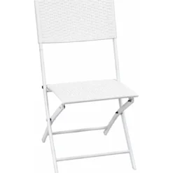 Set Tavolo e Sedie Pieghevoli da Balcone Acciaio e Polirattan Giardino Esterno