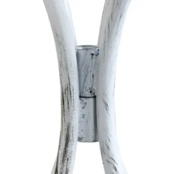 Set Tavolo 60x72 cm 2 Sedie Metallo Bianco Antico Mosaico da Esterno