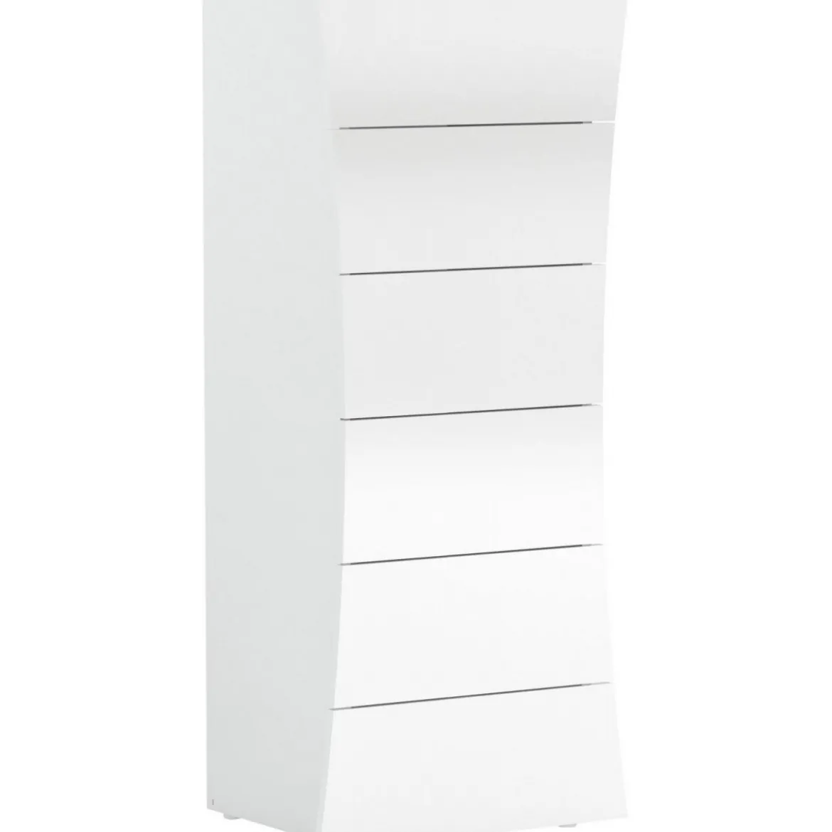 Settimino a 6 Cassetti Bianco Lucido Cassettiera Alta in Legno per Camera