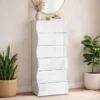 Settimino con 6 Cassetti Onda in Legno Bianco Lucido Camera Ingresso