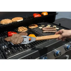 Set Utensili Barbecue Campignaz 10 Pezzi Acciaio Inox Manico in Legno
