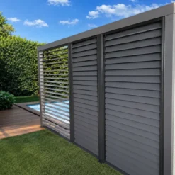 Set 3 Veneziane Laterali Alluminio per Pergola Bioclimatica Lato 3,6 m