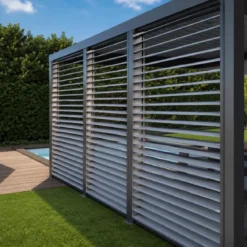 Set 3 Veneziane Laterali Alluminio per Pergola Bioclimatica Lato 3,6 m