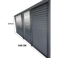 Set 3 Veneziane Laterali Alluminio per Pergola Bioclimatica Lato 3,6 m